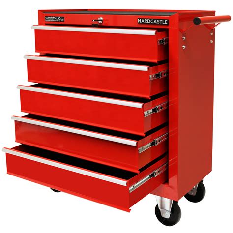 red tool box on wheels